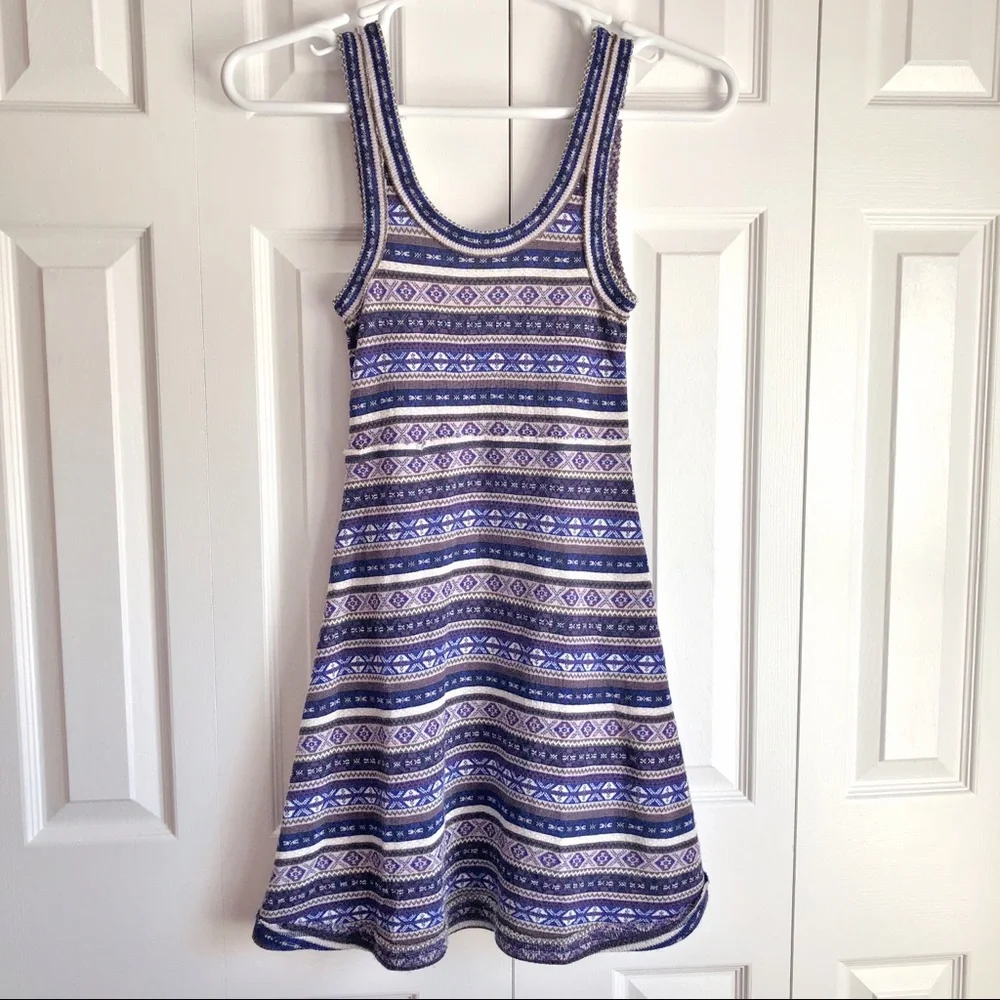 Free People Blue Boho Wool Blend Sleeveless Sweater Dress Size XS